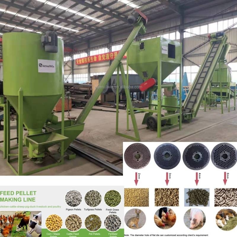 1 Ton Livestock Animal Feed Machinery-Graskorrel die de Tarwe van het Machinegraan maken