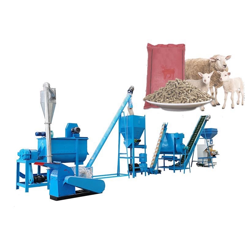 Van de het Voermolen van het schapenvee de MachineKippevoer die Machine voor Gevogelte 1-2Ton/H maken
