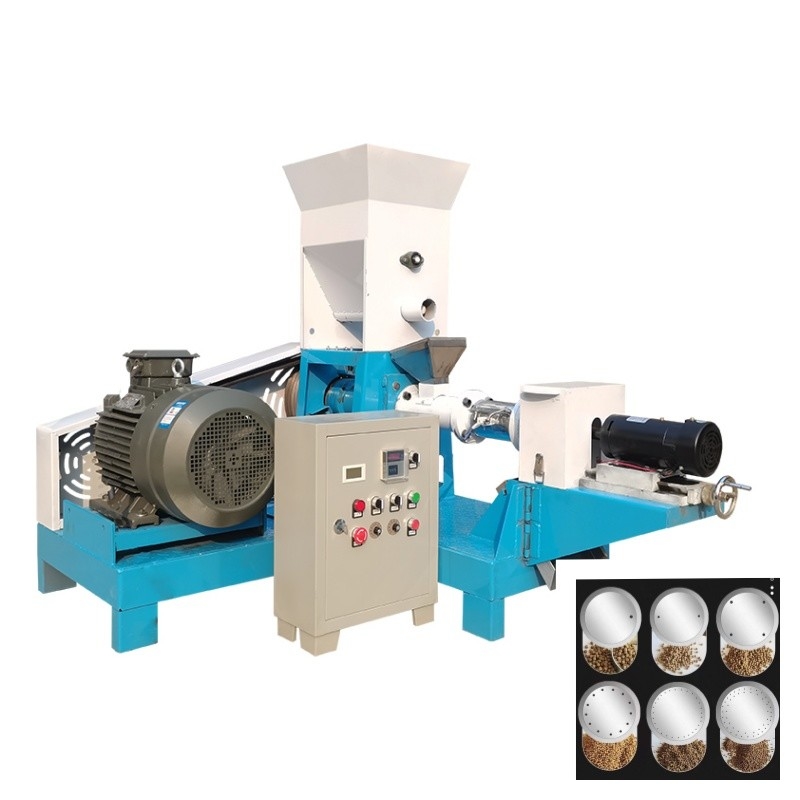 200-250 kg/h Elektrische droge visvoer extruder met 6 vormen