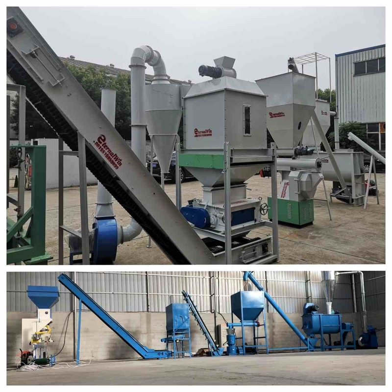 Ce-de Productielijn 5t/H Ring Die Feed Pellet Machine van de Voerkorrel met Stoomgenerator