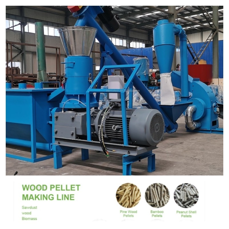 100-1200kg/H houten Houten de Korrellijn van de Korrelmaker 22-55KW met Van regelbare grootte