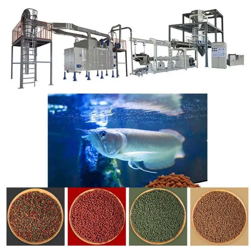 45-50 kg/h Floating Feed Extruder Machine Floating Fish Feed Production Line Roestvrij staal