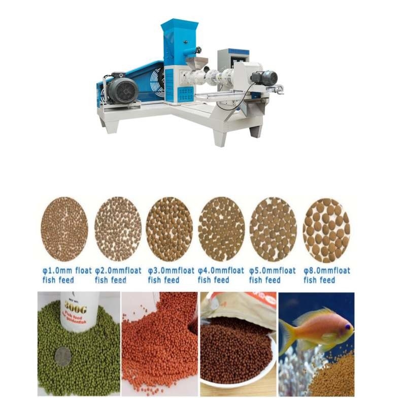 Extruder voor visvoer voor huisdieren met een enkele schroef van droog type