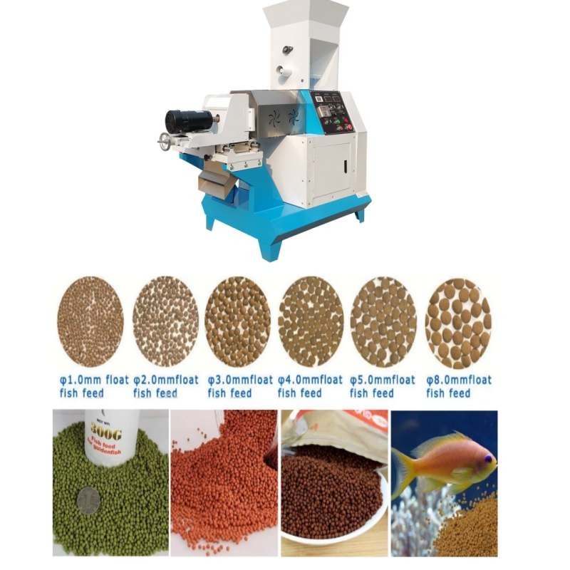 Extruder voor visvoer voor huisdieren met een enkele schroef van droog type