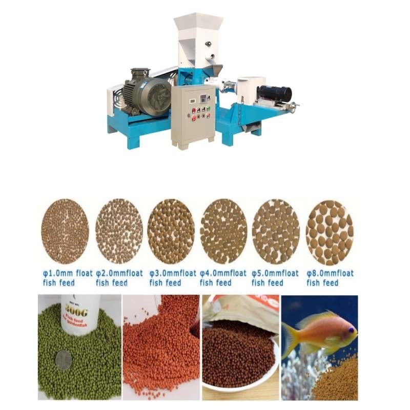 Extruder voor visvoer voor huisdieren met een enkele schroef van droog type