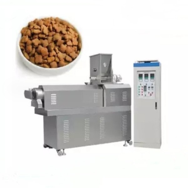 Witte blauwe roestvrij staal materiaal schroefvoer extruder hondenvoer kattenvoer extruder productielijn