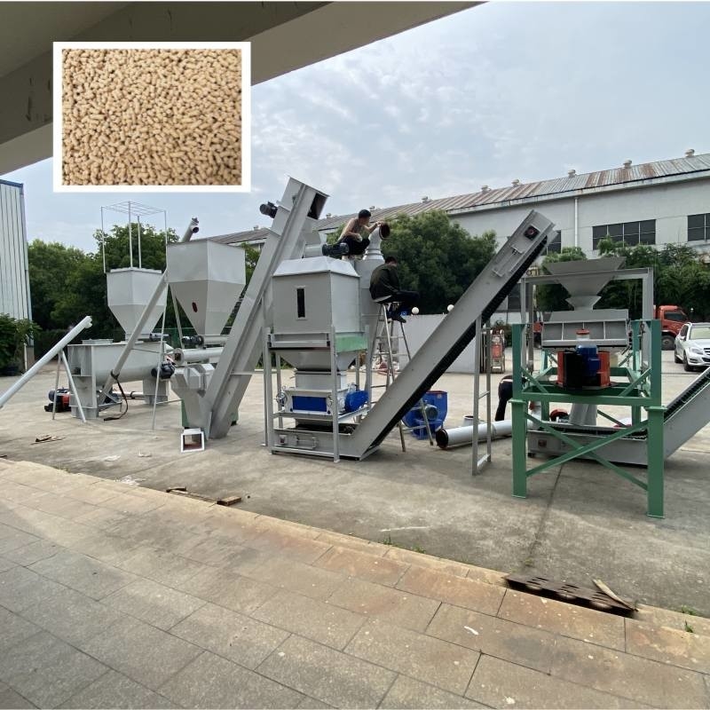 0.5-30 ton/uur Lijn voor de productie van pellets voor diervoeders met ringgranenpelletfabriek