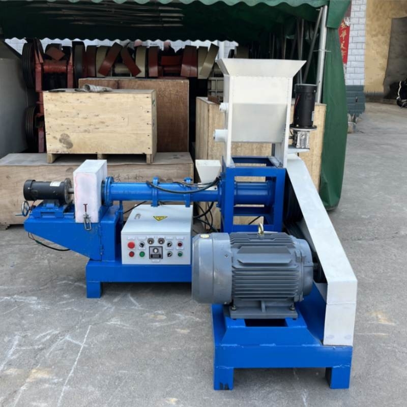 Koolstofstaal visvoer extruder garnalen vogel voedsel pellet machine hond voedsel machine schroef voer extruder aangepaste kleur