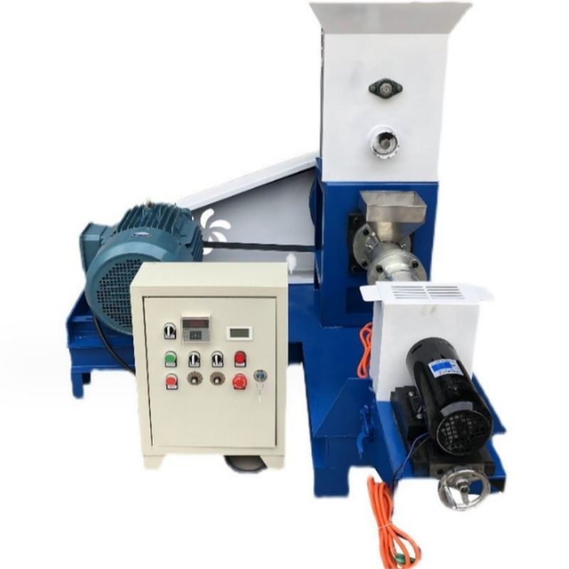 Koolstofstaal visvoer extruder garnalen vogel voedsel pellet machine hond voedsel machine schroef voer extruder aangepaste kleur