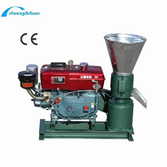 Dieselmotor Vermogen Type 10HP Animal Feed Pellet Processing Machine 90-120kg/h output Feed Pellet Making Machine