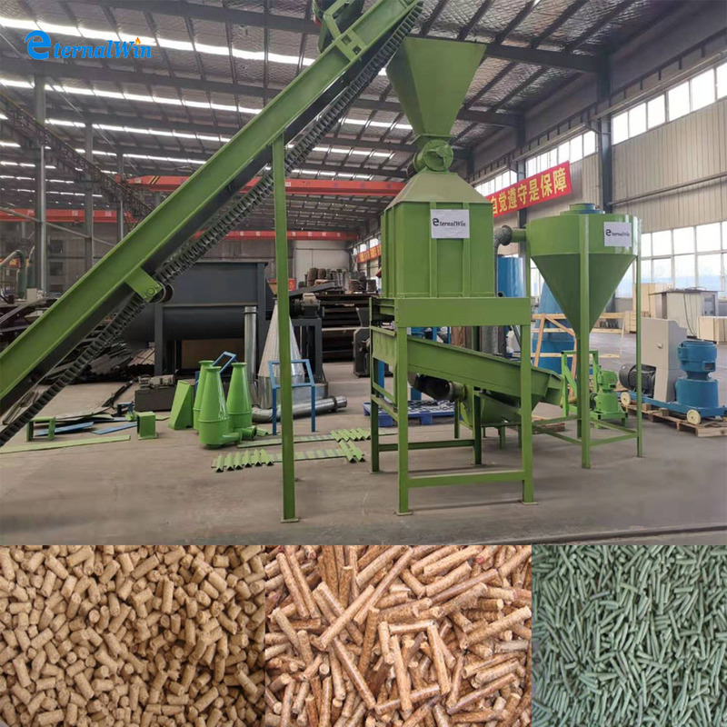 Graanpellet Mill Type Flat/Ring Die Animal Feed Pellet Productie Lijn met installatie van ingenieursgids