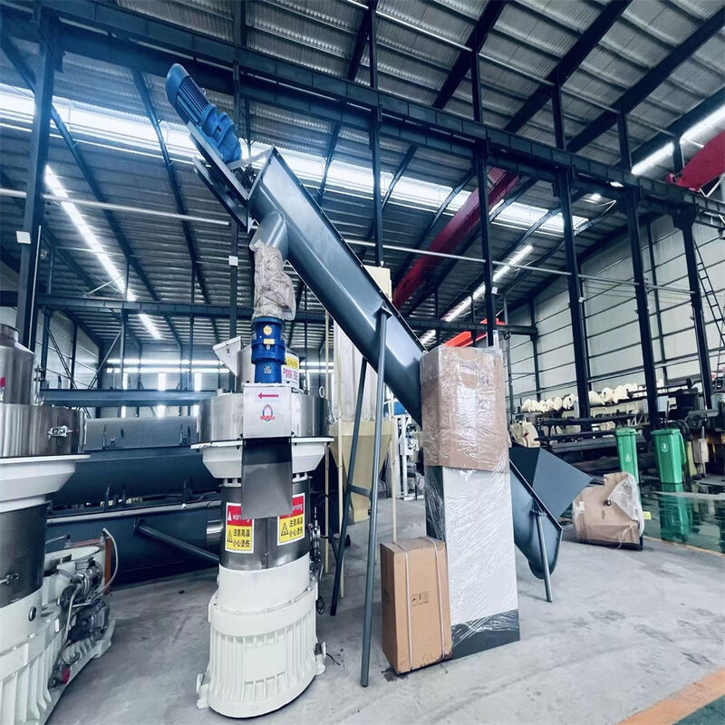 Hoogwaardige ringvormige stalen matrijs houtpelletmachine met automatische smering en efficiënte schuine tandwielaandrijving