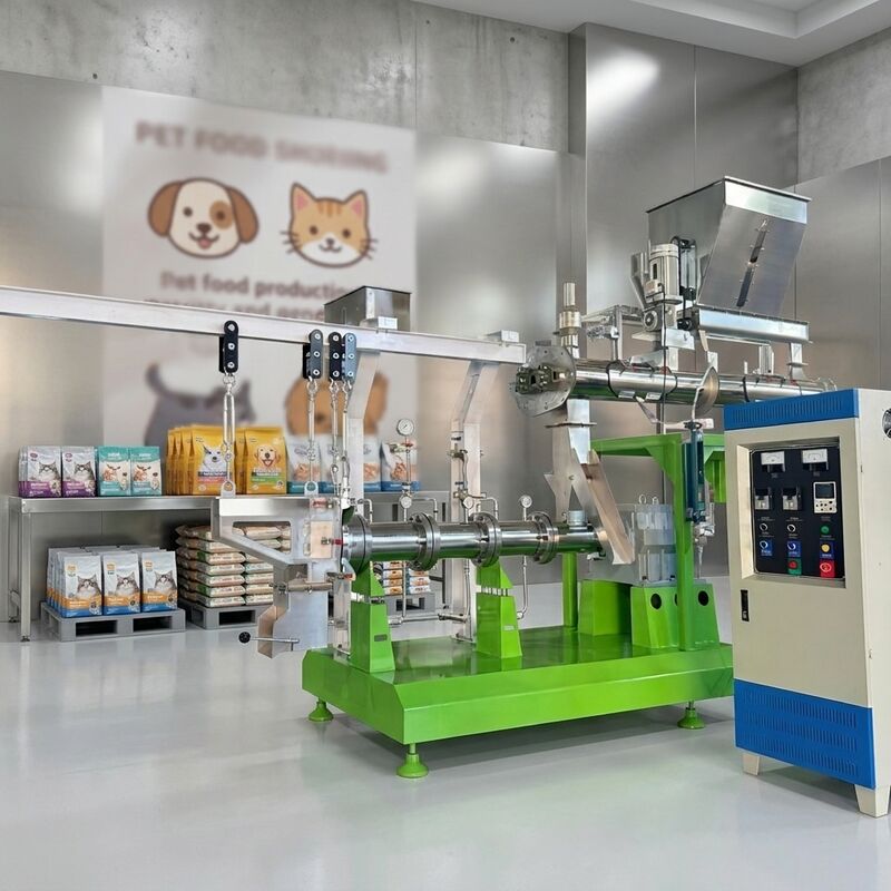 500 kg/h natte tweescrew-extruder voor hondenvoeding en visvoeding