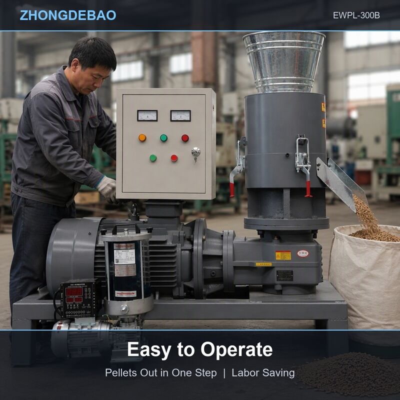 Flat Die Wood Pellet Machine voor Gras Alfalfa en stro Biomassa Pellet Productie met hoge compressie verhouding Die