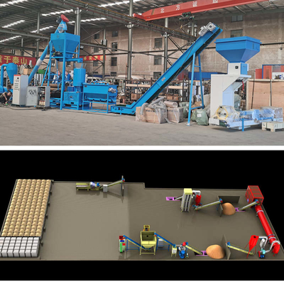 600-800kg/H houten Korrelproductielijn 612mm Biomassakorrel die Machine maken