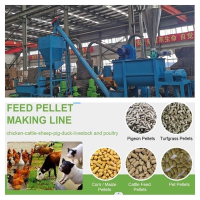 CE 3000 kg/h Voeder voor pluimvee en dieren Productielijn voor pellets