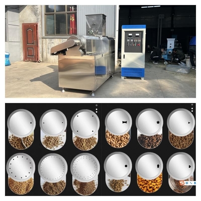 Roestvrij staal droogt de Droge Type Extruder 55kw van het Vissenvoer Voedsel voor huisdierenproductielijn