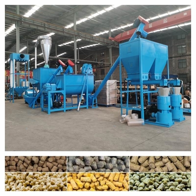 500-800KG/H gevogeltekorrel die tot Machine 7.5-30kw maken Dierenvoerproductielijn